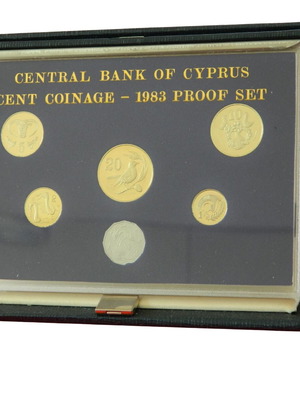 Cyprus 1983 Proof Set First Decimal Coin Set New