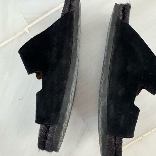 Manebi sandals like new, black leather straps