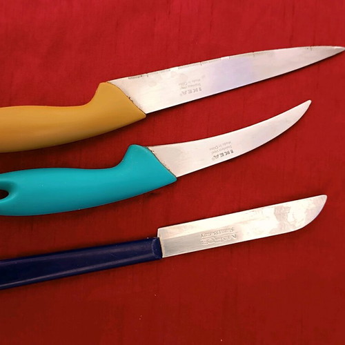 Kitchen knives used, set of 3 pieces, 2 IKEA