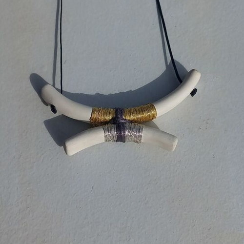 Handmade Ceramic Necklace with Modern Minimal Design