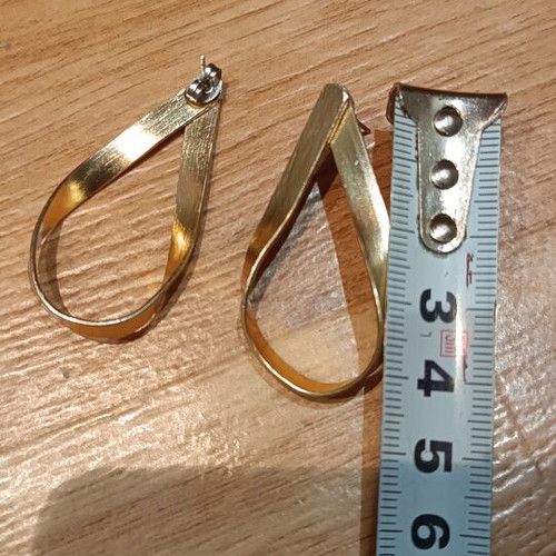 Gold drop earrings handmade with stainless steel posts