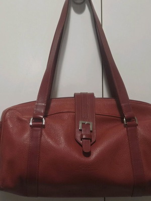 Τσάντα χειρός Longchamp μεταχειρισμένη, κόκκινη δερμάτινη vintage
