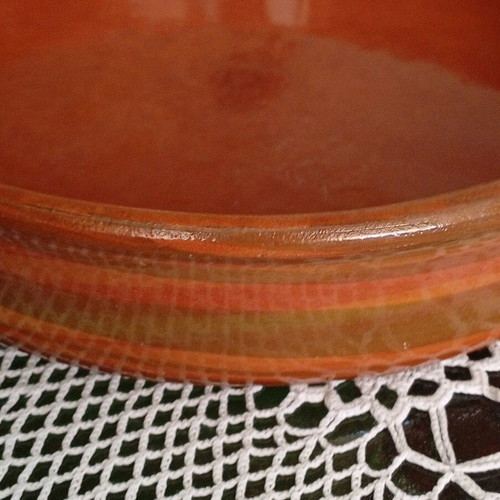 Clay vessel like new, vintage, salad bowl-fruit bowl