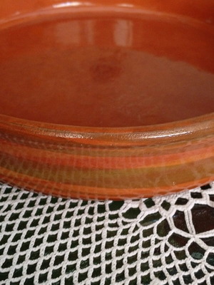 Clay vessel like new, vintage, salad bowl-fruit bowl