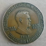Medal vintage 1927 bronze, like new, first Paris-NY flight