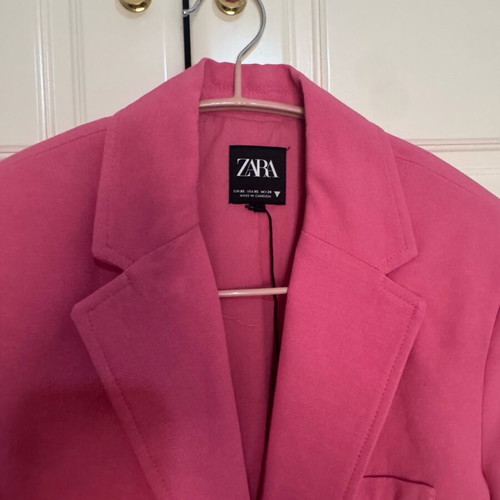 Zara crop jacket like new, pink, size XS