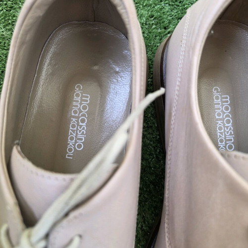 Gianna Kazakou Mocassino like new, men's leather shoes size 42 beige