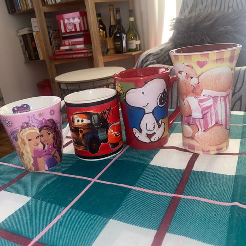 Children's mugs old used, set of 4 pieces