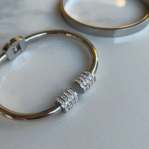 Handcuff Stainless Steel new with strass silver