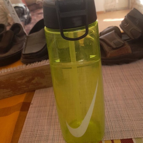 Transparent portable plastic water bottle