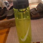 Transparent portable plastic water bottle