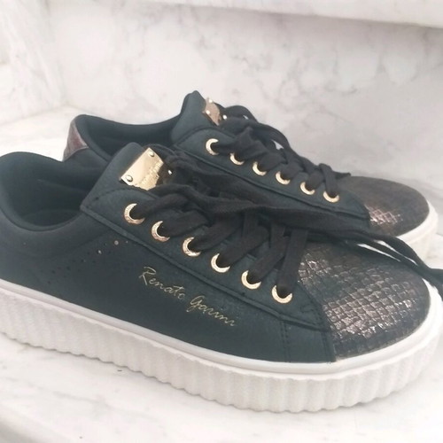 Renato Garini women's sneakers size 38 like new, black