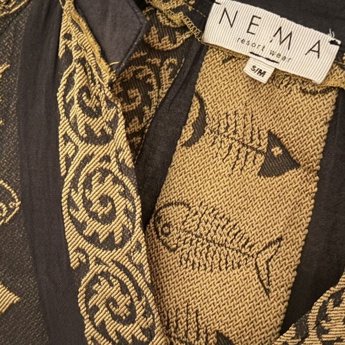Nema Resort dress like new, gray with gold embroidery, size S/M