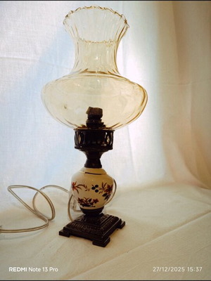 Antique table lamp used with metal elements