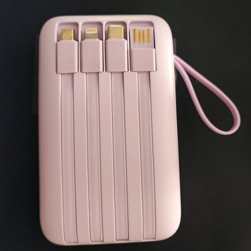 Powerbank 20000mAh purple with built-in cables new