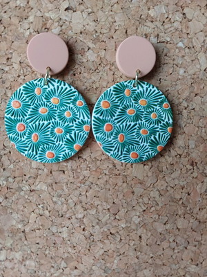 Tropical earrings new, green and orange