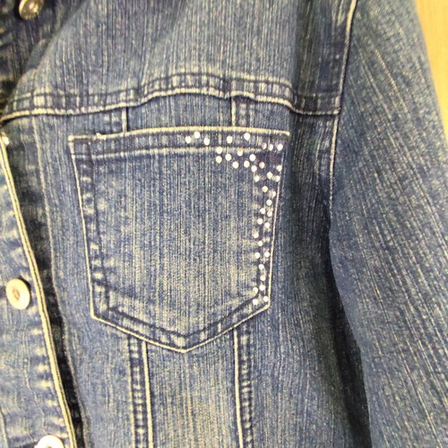 Y2K vintage style elastic denim jacket like new, blue, size L