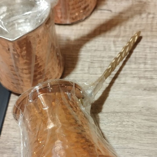 Traditional Copper Briki Coffee Pot new, pack of 3