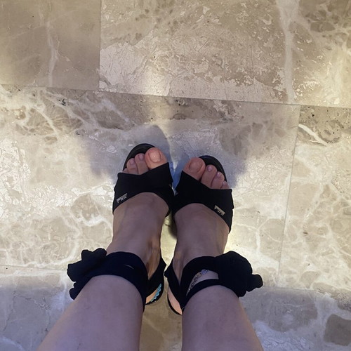Killah platform sandals used with fabric straps size 38 black