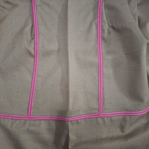 Handmade Waist Apron like new, beige with fuchsia details