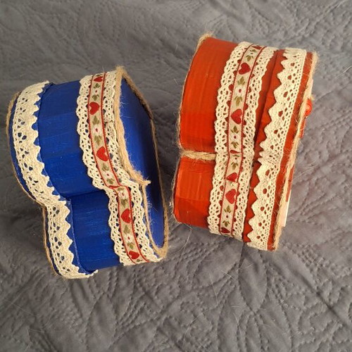 Handmade heart-shaped boxes set of 2