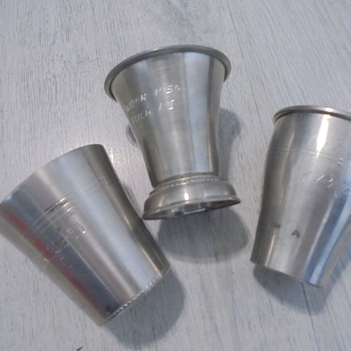 Svensk Tenn vintage pewter cups set of 3 used