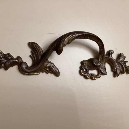 Vintage brass furniture handles set of 4 used, Italy Bologna