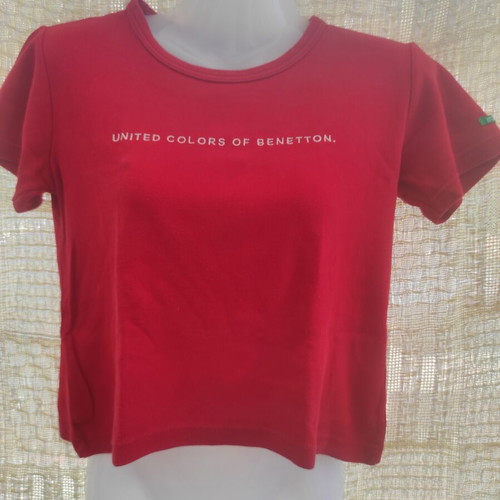 Benetton red T-shirt, size S