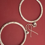 Silver 9.25 hammered hoop earrings