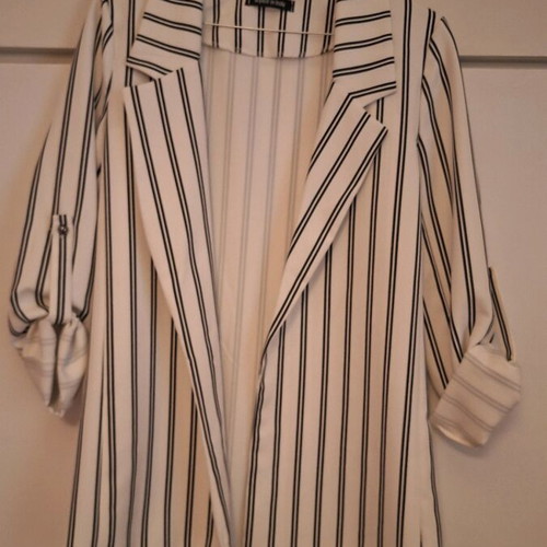 Women's striped blazer jacket like new, size S, white-black
