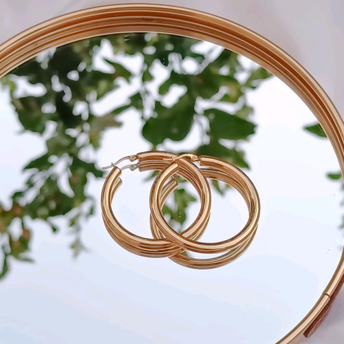 Gold Stainless Steel Hoop Earrings new