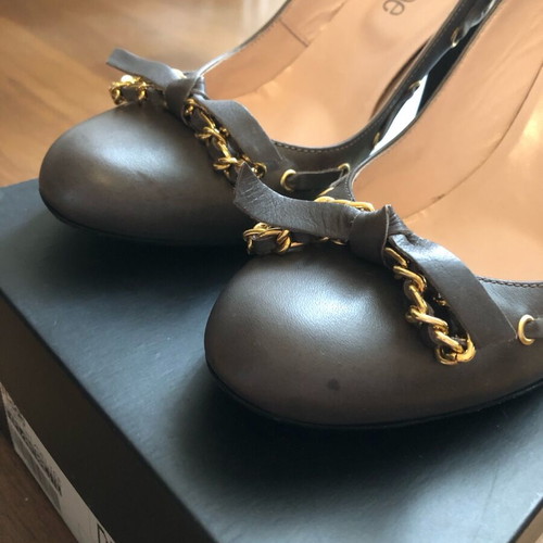 Feng Shoe gray leather pumps used, size 39
