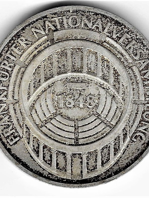 Germany 5 mark 1973 used, 125th anniversary Frankfurt National Assembly