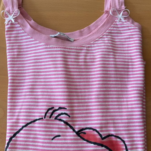 Nightgown cotton mako size M, like new, red and pink