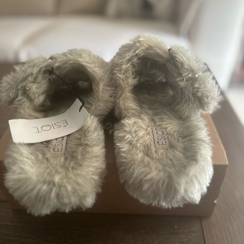 Esiot slippers gray new, furry, size 39