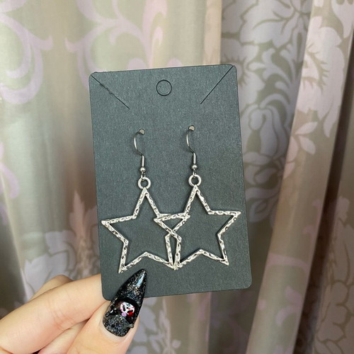 Cool star earrings new handmade with steel hooks