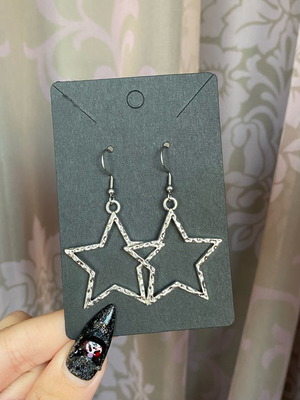 Cool star earrings new handmade with steel hooks