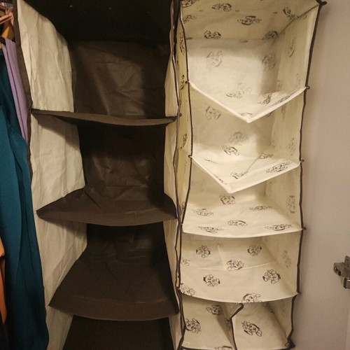 Set of 2 hanging fabric clothes organizers