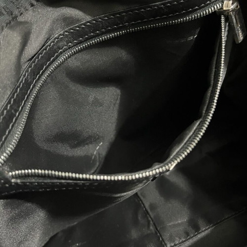 Fendi Tote Zucchino FF Logo black leather trim handles used