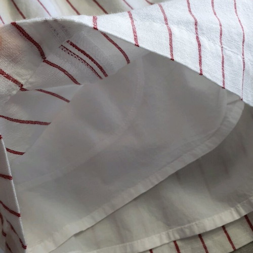 Abercrombie and Fitch linen jumpsuit white with burgundy stripes like new