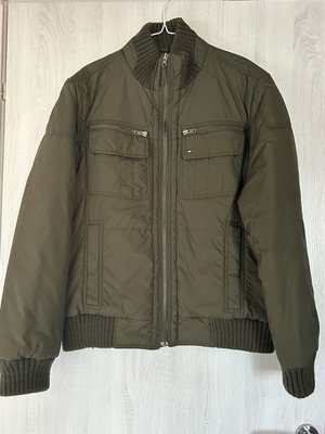Tommy Hilfiger men's bomber jacket like new, olive green, size L