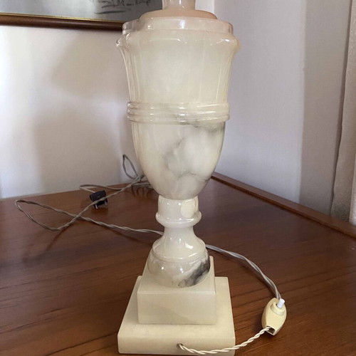 Vintage Onyx Marble Set Made in Italy with Lamp, Vase, Bowl & Ashtray