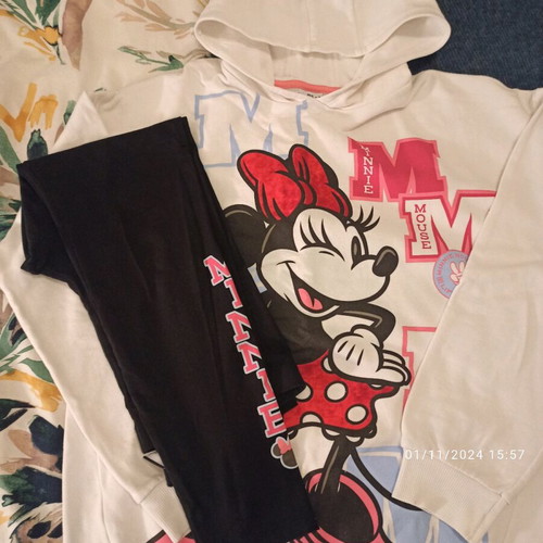 Minnie Mouse 2-piece set hoodie and leggings like new, size 164