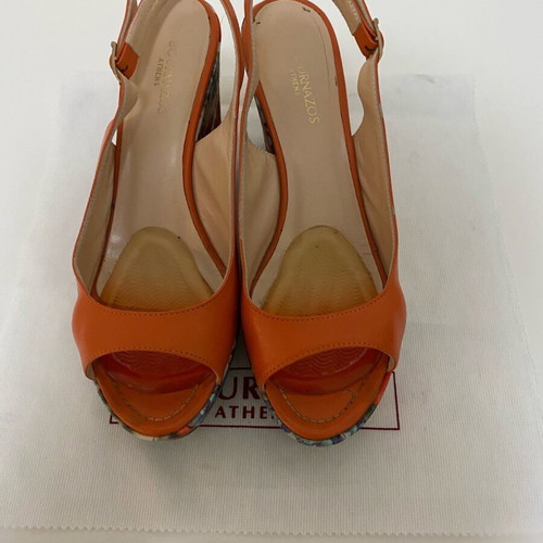 Platform sandals like new, size 38, orange