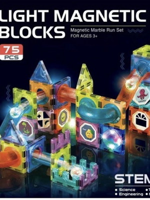 Light Magnetic Blocks STEM educational toy set 75 pieces new
