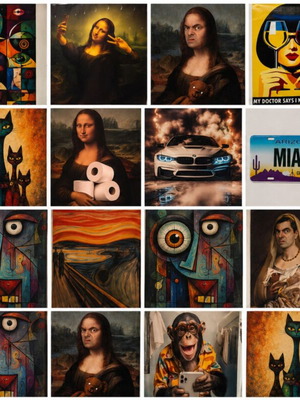 Canvas posters used, various sizes 30x40 to 50x100 cm