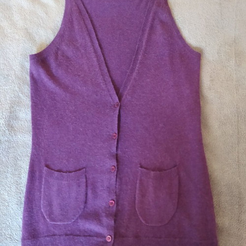 Sarah Lawrence purple knitted vest jacket like new