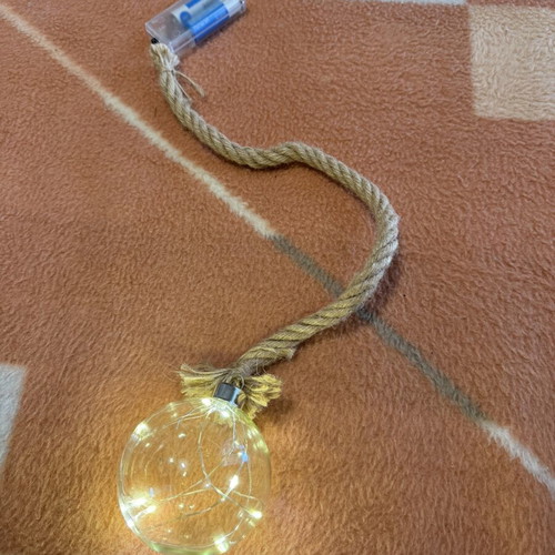 Ball-shaped lamp set of 2 with LED battery-operated lights