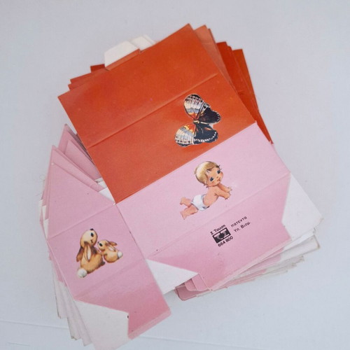 Gift boxes for baptism 35 pieces pink with baby and butterfly design new