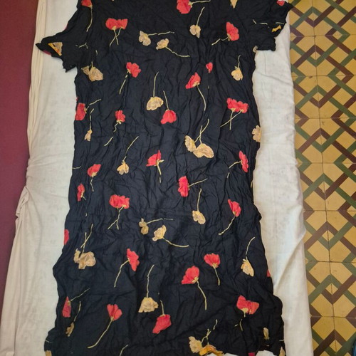 Essence long dress new, size XXL-XXXL, black multicolor